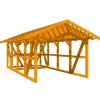 Skan Holz Carport Schwarzwald m. Dachlattung u. Abstellr. 424 x 772 cm Eiche