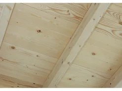 Skan Holz Carport Schwarzwald m. Dachschalung u. Rückwand 424 x 600 cm Grau