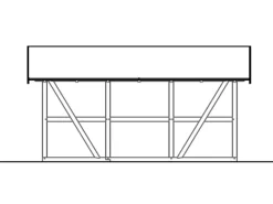 Skan Holz Carport Schwarzwald m. Dachschalung u. Rückwand 424 x 600 cm Grau
