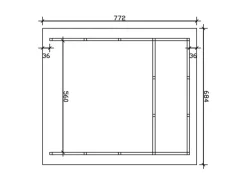 Skan Holz Carport Schwarzwald m. Dachlattung u. Abstellr. C 684 x 772 cm Eiche