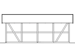Skan Holz Carport Schwarzwald mit Dachschalung 684 x 772 cm Weiß