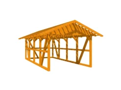 Skan Holz Carport Schwarzwald m. Dachlattung u. Rückwand 424 x 772 cm Eiche