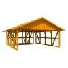 Skan Holz Carport Schwarzwald m. Dachschalung u. Abstellr. B 684 x 772 cm Eiche