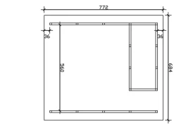 Skan Holz Carport Schwarzwald m. Dachschalung u. Abstellr. B 684 x 772 cm Eiche