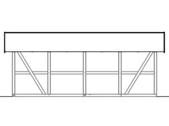 Skan Holz Carport Schwarzwald m. Dachschalung u. Abstellr. C 684 x 772 cm Eiche