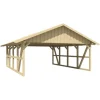 Skan Holz Carport Schwarzwald mit Dachschalung 684 x 772 cm Natur