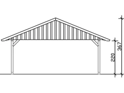 Skan Holz Carport Schwarzwald mit Dachschalung 684 x 772 cm Natur