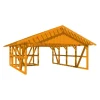 Skan Holz Carport Schwarzwald m. Dachlattung u. Abstellr. A 684 x 772 cm Eiche