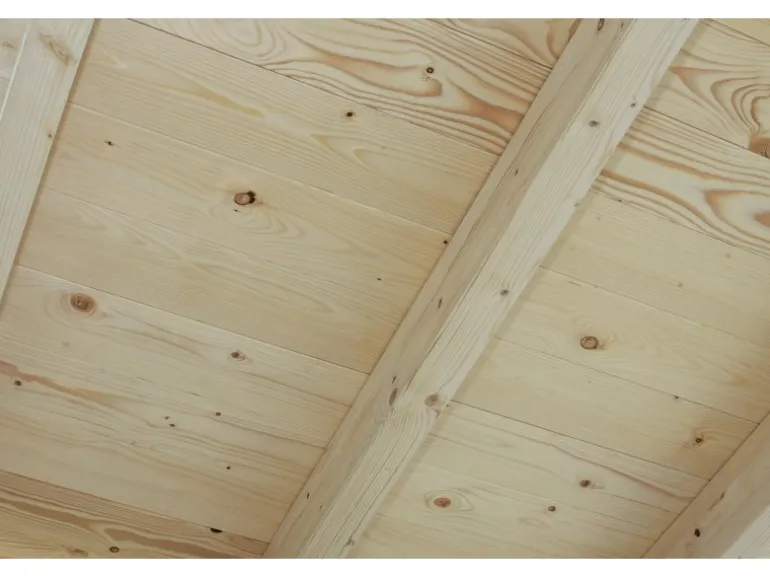 Skan Holz Carport Schwarzwald m. Dachschalung u. Rückwand 684 x 600 cm Grau