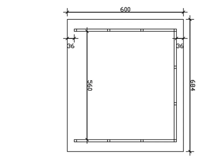 Skan Holz Carport Schwarzwald m. Dachschalung u. Rückwand 684 x 600 cm Grau