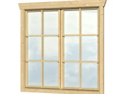 Skan Holz Doppelfenster BxH 2 x 57,5 x 123,5 cm für 45 mm Häuser