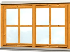 Skan Holz Doppelfenster Rahmenaußenmaß. 132,4 x 82,1 cm Eiche hell