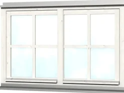 Skan Holz Doppelfenster Rahmenaußenmaß. 132,4 x 82,1 cm Weiß