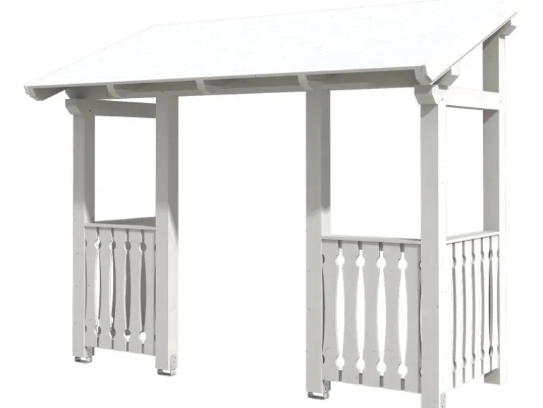 Skan Holz Haustür-Vordach Paderborn 6 Weiß lasiert 336 cm x 156 cm