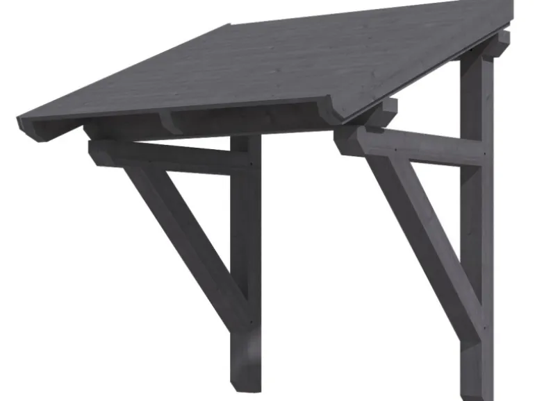 Skan Holz Haustür-Vordach Potsdam 1 Schiefergrau lasiert 176 cm x 156 cm