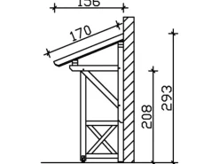 Skan Holz Haustür-Vordach Potsdam 3 Schiefergrau lasiert 176 cm x 156 cm