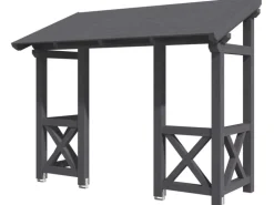 Skan Holz Haustür-Vordach Paderborn 5 Schiefergrau lasiert 336 cm x 156 cm