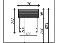 Skan Holz Haustür-Vordach Potsdam 1 Nussbaum lasiert 176 cm x 156 cm