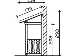 Skan Holz Haustür-Vordach Paderborn 6 Schiefergrau lasiert 336 cm x 156 cm