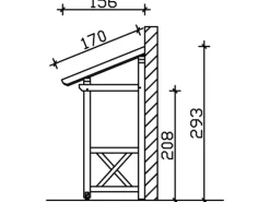 Skan Holz Haustür-Vordach Paderborn 5 Weiß lasiert 336 cm x 156 cm