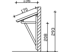 Skan Holz Haustür-Vordach Paderborn 2 Nussbaum lasiert 242 cm x 156 cm