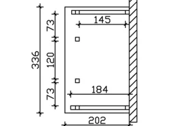 Skan Holz Haustür-Vordach Paderborn 7 Nussbaum lasiert 336 cm x 202 cm