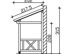 Skan Holz Haustür-Vordach Paderborn 7 Nussbaum lasiert 336 cm x 202 cm