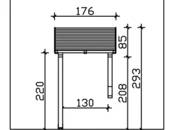 Skan Holz Haustür-Vordach Potsdam 3 Natur 176 cm x 156 cm