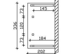 Skan Holz Haustür-Vordach Paderborn 8 Nussbaum lasiert 336 cm x 202 cm