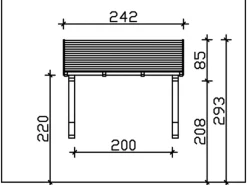 Skan Holz Haustür-Vordach Paderborn 1 Nussbaum lasiert 242 cm x 156 cm