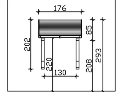 Skan Holz Haustür-Vordach Potsdam 1 Eiche hell lasiert 176 cm x 156 cm