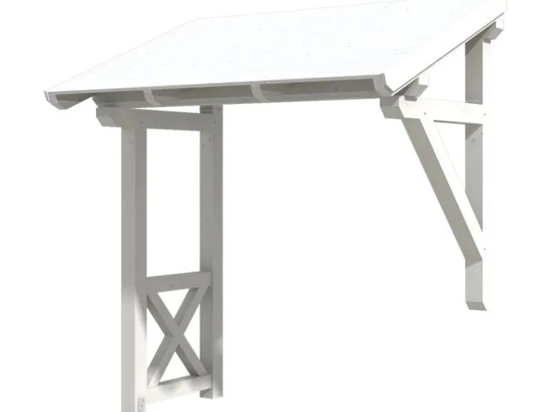 Skan Holz Haustür-Vordach Paderborn 3 Weiß lasiert 242 cm x 156 cm