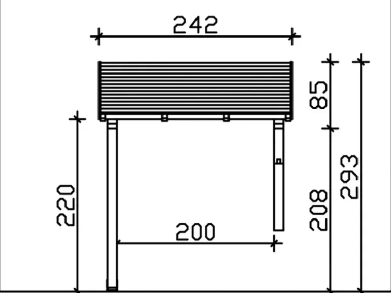 Skan Holz Haustür-Vordach Paderborn 3 Weiß lasiert 242 cm x 156 cm