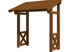 Skan Holz Haustür-Vordach Paderborn 4 Nussbaum lasiert 242 cm x 156 cm