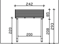 Skan Holz Haustür-Vordach Paderborn 2 Natur 242 cm x 156 cm
