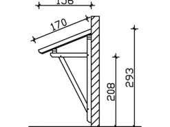 Skan Holz Haustür-Vordach Potsdam 2 Schiefergrau lasiert 176 cm x 156 cm