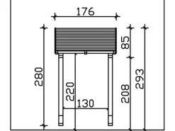 Skan Holz Haustür-Vordach Potsdam 2 Schiefergrau lasiert 176 cm x 156 cm