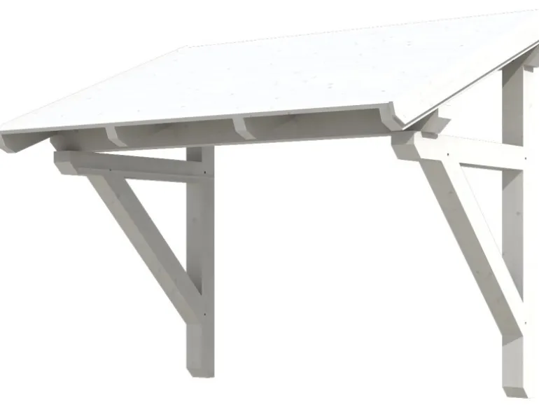 Skan Holz Haustür-Vordach Paderborn 1 Weiß lasiert 242 cm x 156 cm