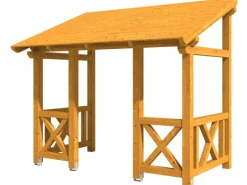 Skan Holz Haustür-Vordach Paderborn 7 Eiche hell lasiert 336 cm x 202 cm