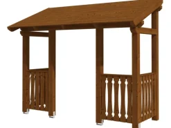 Skan Holz Haustür-Vordach Paderborn 6 Nussbaum lasiert 336 cm x 156 cm