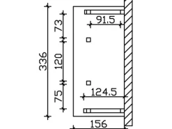 Skan Holz Haustür-Vordach Paderborn 6 Nussbaum lasiert 336 cm x 156 cm