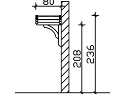 Skan Holz Haustür-Vordach Rostock 1 Schiefergrau lasiert 174 cm x 80 cm