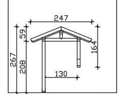 Skan Holz Haustür-Vordach Siegen 3 Schiefergrau lasiert 247 cm x 116 cm