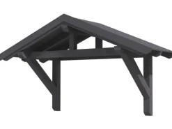 Skan Holz Haustür-Vordach Stralsund 1 Schiefergrau lasiert 289 cm x 116 cm