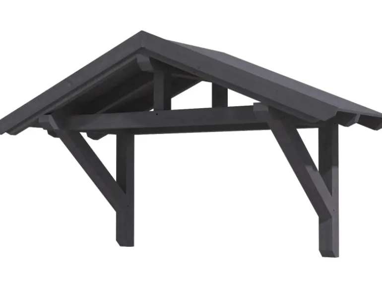 Skan Holz Haustür-Vordach Stralsund 1 Schiefergrau lasiert 289 cm x 116 cm