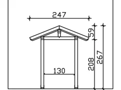 Skan Holz Haustür-Vordach Siegen 4 Weiß lasiert 247 cm x 116 cm