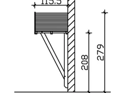 Skan Holz Haustür-Vordach Stralsund 2 Natur 289 cm x 116 cm