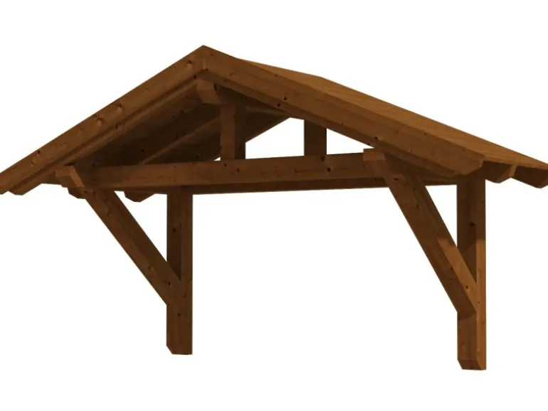 Skan Holz Haustür-Vordach Stralsund 1 Nussbaum lasiert 289 cm x 116 cm