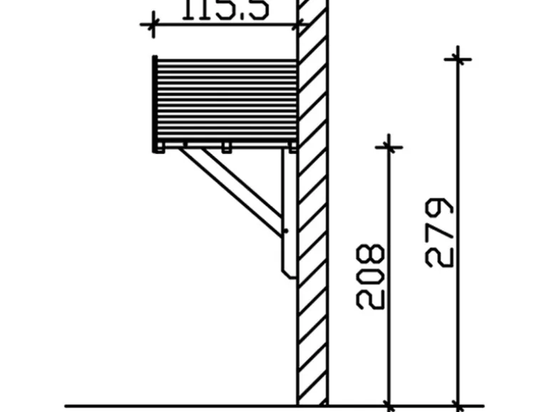 Skan Holz Haustür-Vordach Stralsund 1 Nussbaum lasiert 289 cm x 116 cm