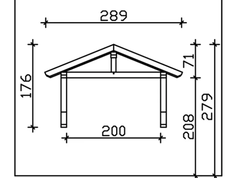 Skan Holz Haustür-Vordach Stralsund 1 Nussbaum lasiert 289 cm x 116 cm